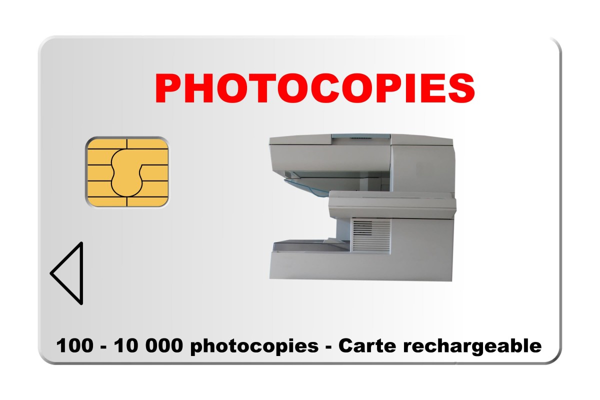 Carte prépayée pour photocopieur en libre-service carte paiement copieur